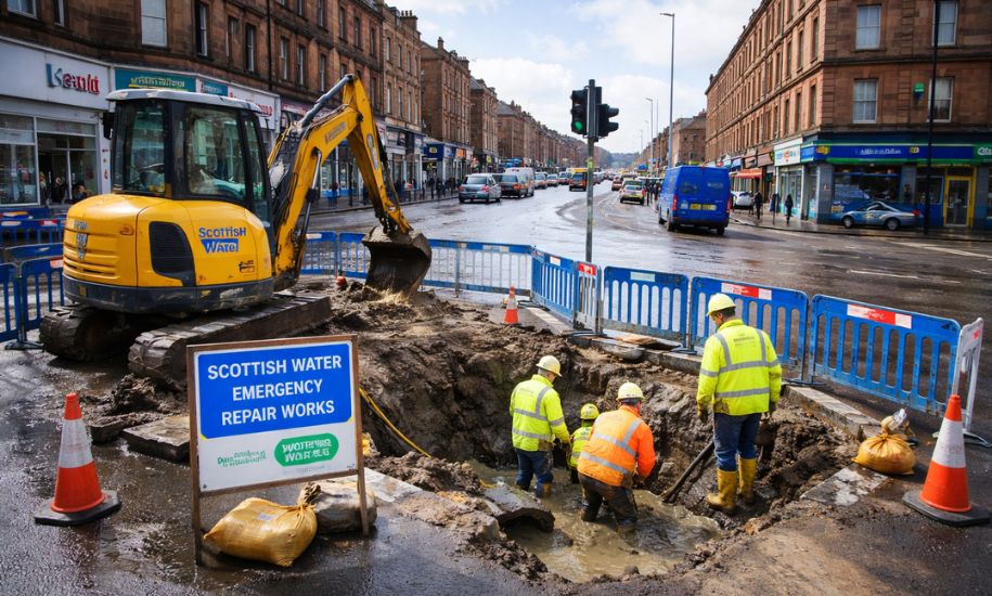 glasgow water main break shettleston road